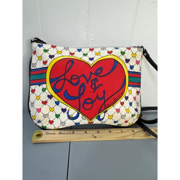 Brighton Love & Joy Crossbody Shoulder Bag Canvas Tassled Signature Design - Picture 5 of 10